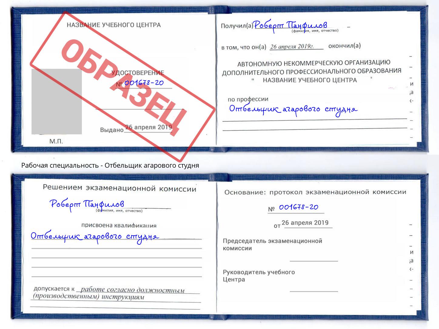 Отбельщик агарового студня Юрга